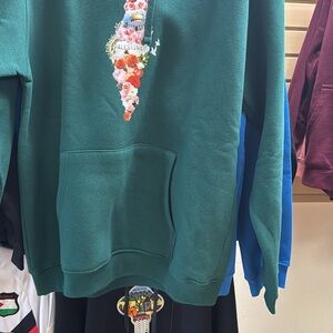 Floral Graphic Green Men's Sweater